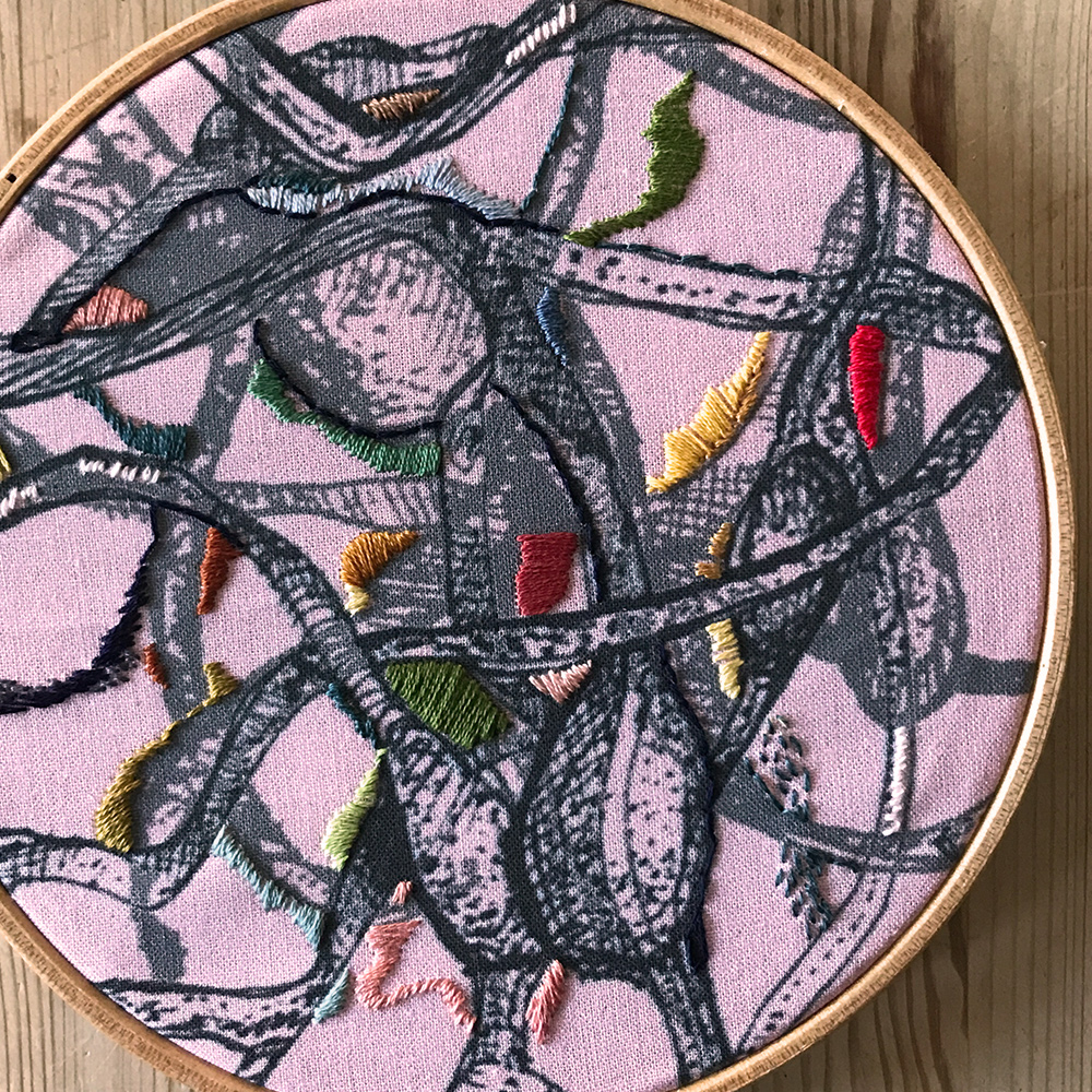 Selected artwork from Bethany Moore featuring details of paintings, drawings and linoprints